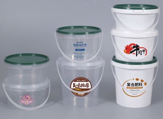 ISO9001 20l balde de plástico transparente com aplicação de transferência térmica