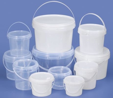 5l baldes de plástico transparente com tampa de transferência térmica