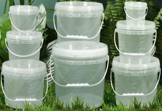 Balde de plástico transparente personalizável Baldes de armazenamento transparentes OEM ODM