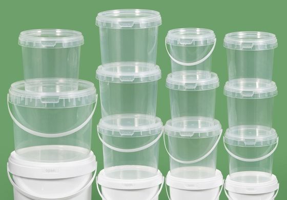 Balde de plástico transparente personalizável Baldes de armazenamento transparentes OEM ODM