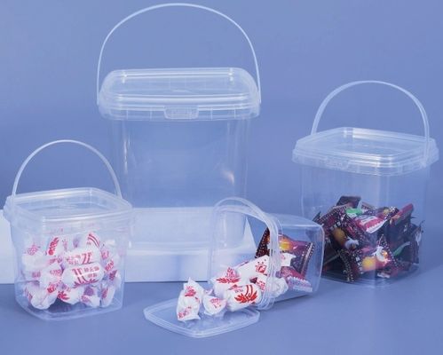 Baldes de armazenamento transparentes e claros para jardim